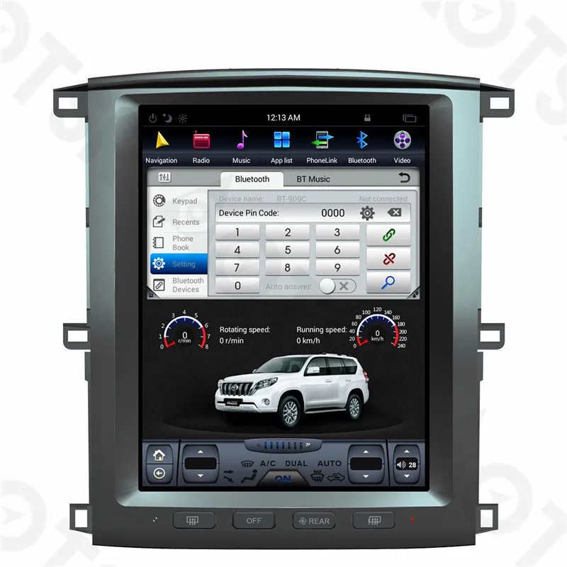 Android 7,1 Tesla Стиль 12 дюймов автомобиль без DVD плеер gps навигация для TOYOTA LAND CRUISER LC100 03 Радио Стерео Satnav мультимедиа