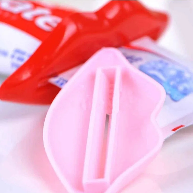 5 шт. новый дизайн дозатор зубной пасты Розовый и красный цвет Цвет пакет рот губ