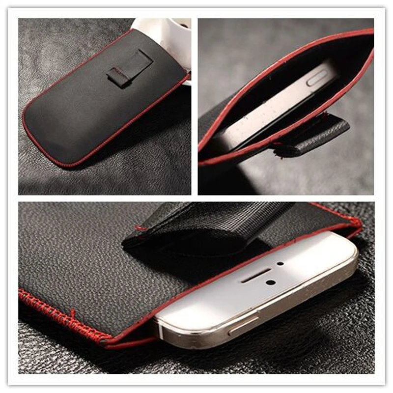 Новый красной каймой высший сорт универсальный кобура талии кожа кожаный мешок