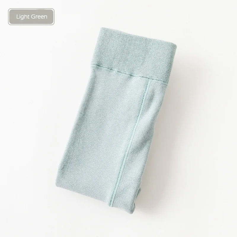 light green Caramella осень зима Модные женские колготки плюс кашемир Высокое качество трикотажные махровые колготки эластичные тонкие теплые плотные колготки - Цвет: light green