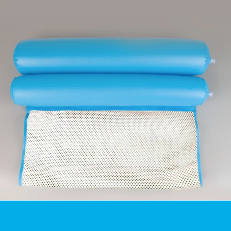Light blue Негабаритный водный гамак, плавающий ряд с нейлоновой сеткой, Пляжное складное кресло, надувное кресло для отдыха, бассейн, поплавок, кольцо для плавания - Цвет: Light blue