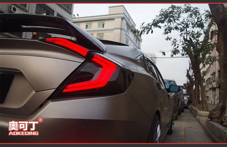 АКД автомобильный Стайлинг задний фонарь для Civic задний фонарь- Civic X светодиодные задние фары DRL динамический сигнал тормоза Реверс авто аксессуары
