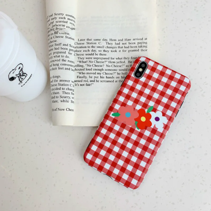 POBLU Cute Flower Floral Case For iphone XR XS Max Fashion Lattice TPU Soft Back Phone Cover Shell 6s 7 8 Plus Capa |