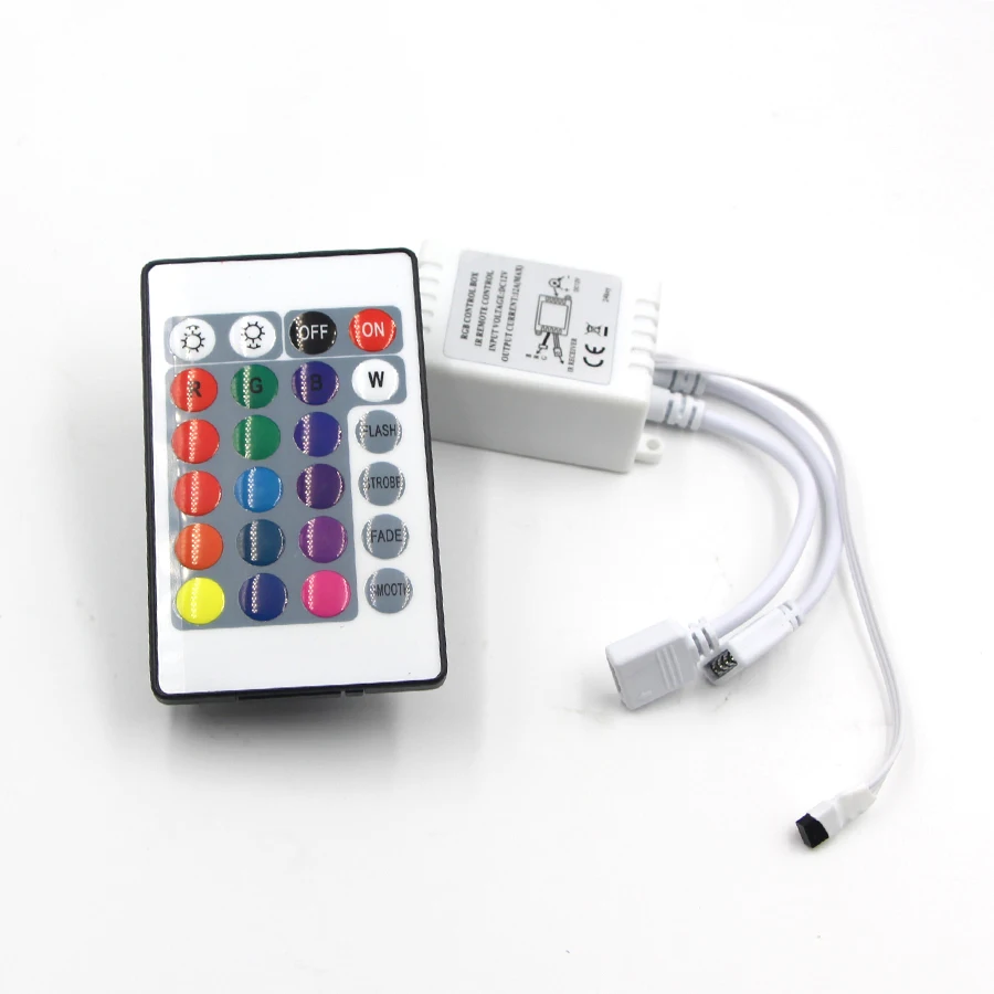 24 Keys DC12V Dual Connectors Output IR Remote RGB Controller lamp Dimmer For 10M 5M 3528 2835 5050 LED Strip light | Освещение