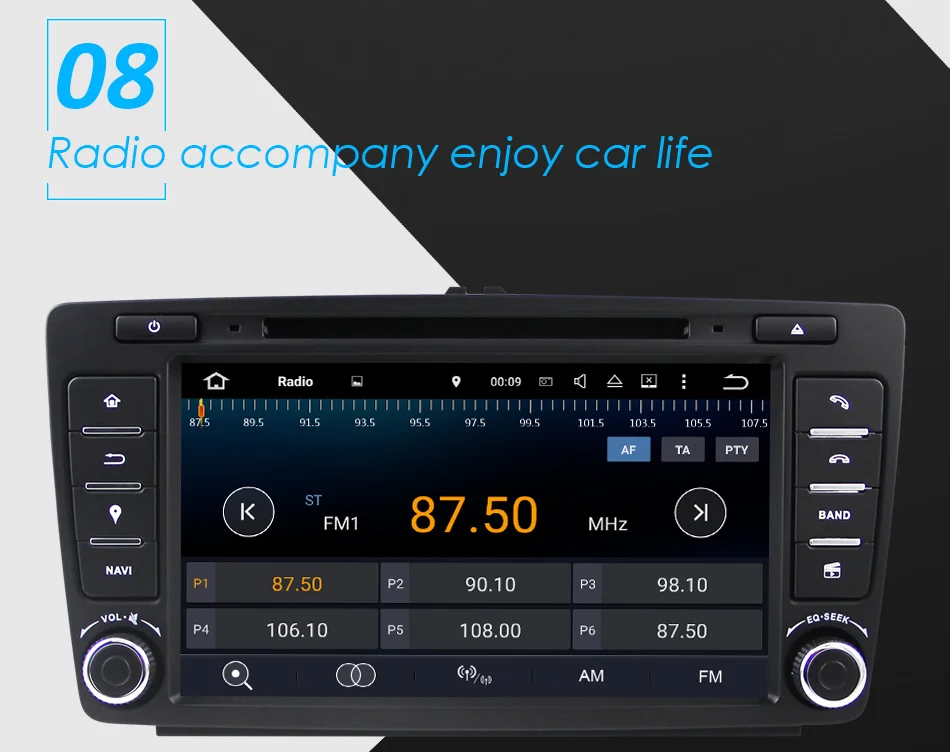 Eunavi Восьмиядерный 2 din 8 ''Android 9,0 4G ram автомобильный dvd-плеер для Skoda Octavia A7 gps навигация радио мультимедиа DAB