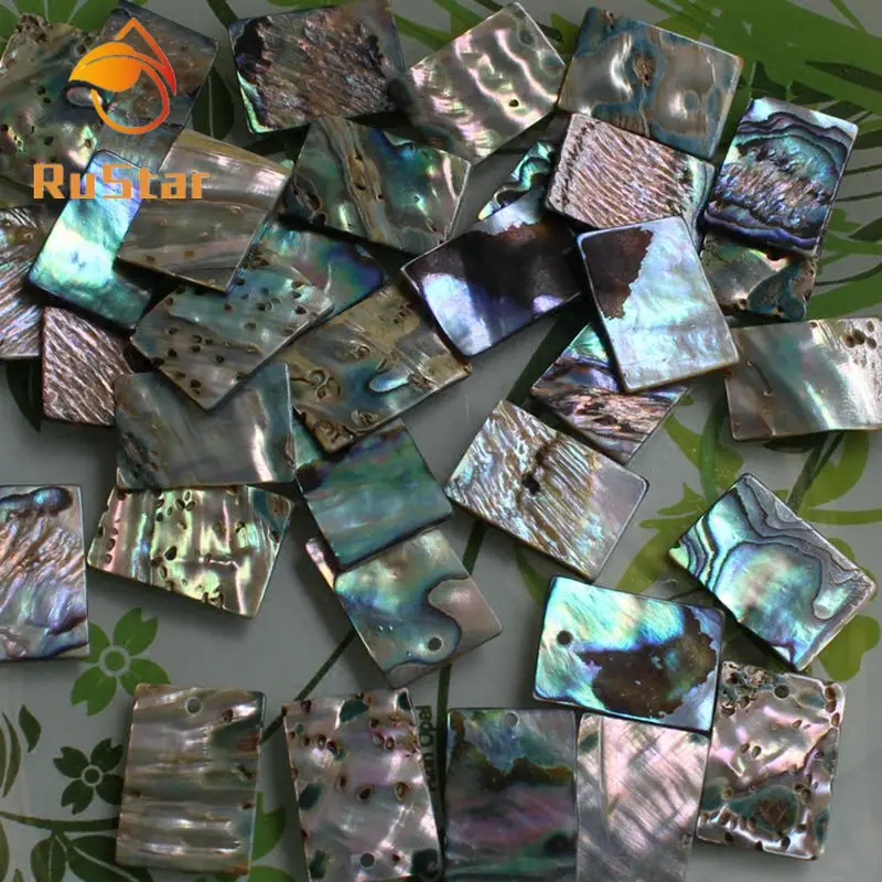 100 шт./лот 14x20 мм натуральный прямоугольник Абалон оболочка для перламутра