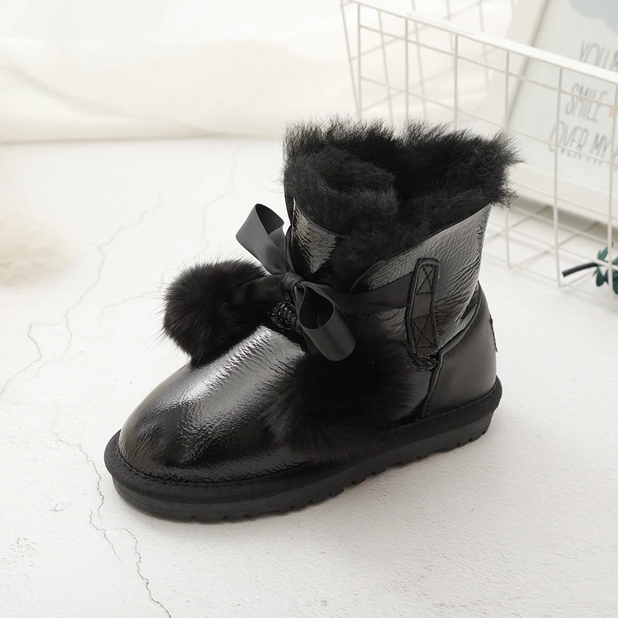 LKA/Детские зимние сапоги наивысшего качества из натуральной овечьей кожи модные