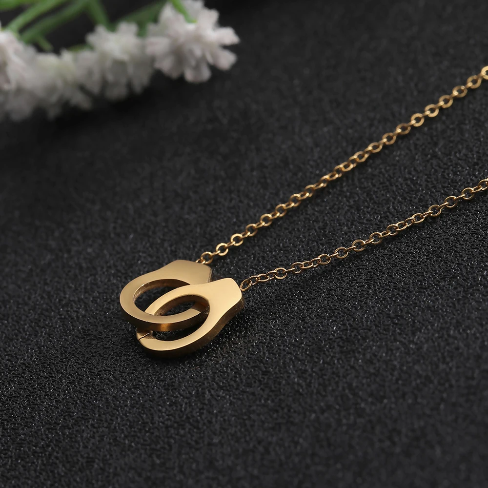 Ожерелье с подвеской из нержавеющей стали золотистого цвета чокер в подарок