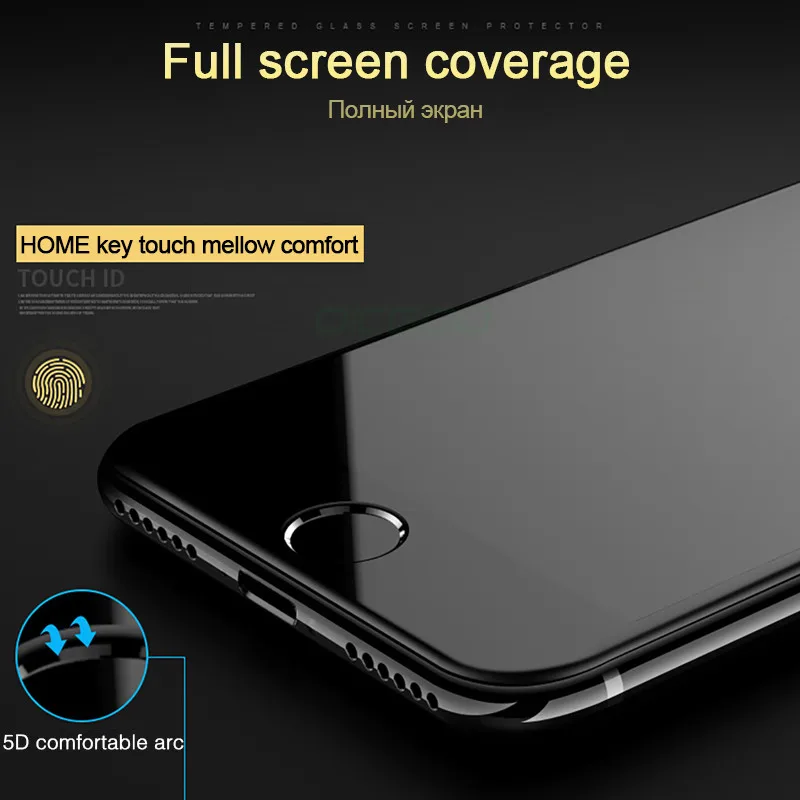 OICGOO 5D полное покрытие край закаленное Стекло для iPhone 8 7 6 6s Plus X Экран протектор
