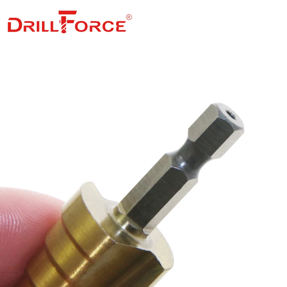 Drillforce 3 шт. HSS шаг конус сверла набор дыра резак метрических на возраст от 4 до 12 лет/20/32 мм 1/" шестигранный хвостовик Титан металлическое ступенчатое сверло