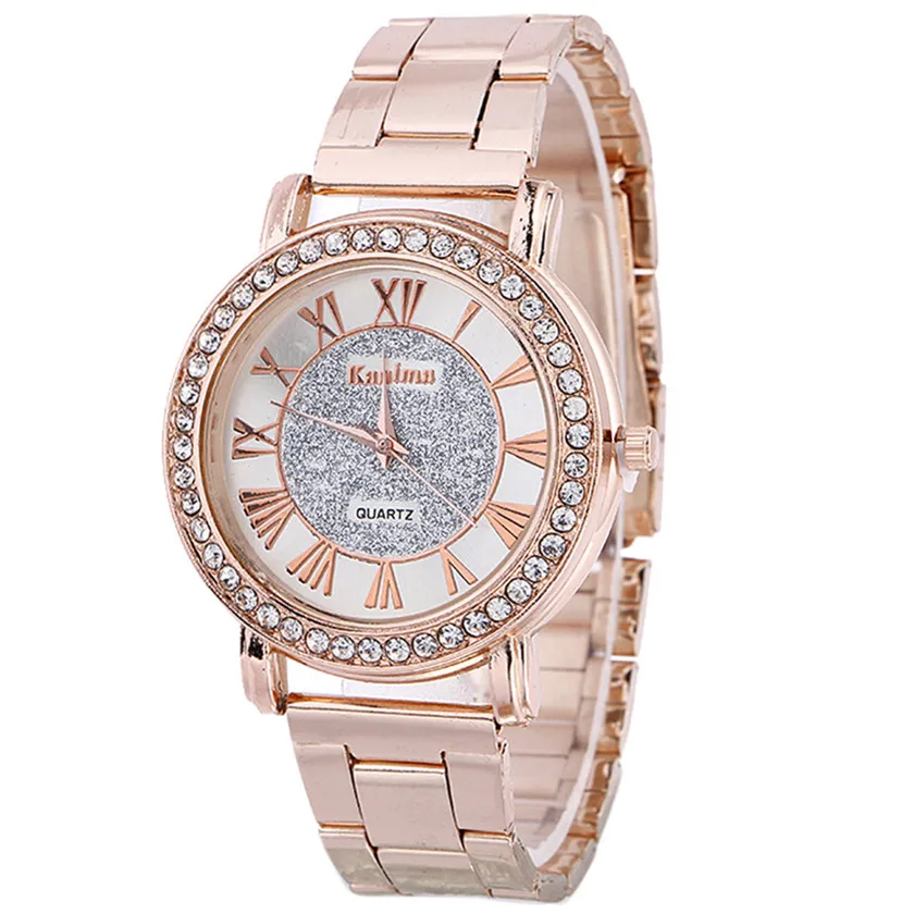 2019 Роскошные женское платье часы алмаз нержавеющая сталь Спорт кварцевые