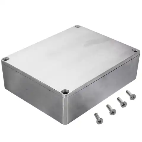 Серебристый алюминиевый корпус, ящик для инструментов, электронный отлитый под давлением, бокс для проекта Stompbox, корпус с винтами, 3 размера