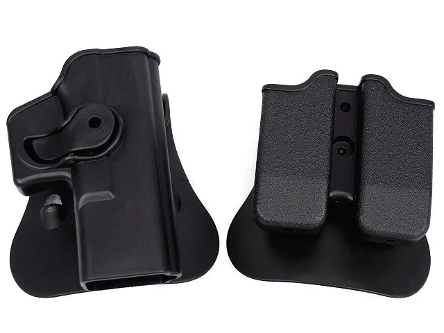 IMI пистолет случае ОБОРОНЫ Полимер Сохранение Roto правшей Кобура Подходит GLOCK 17/19/22/23/31, 32 и двойная сумка для запасного магазина
