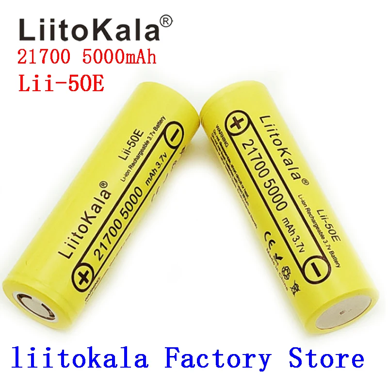 Фото Аккумуляторная батарея LiitoKala, 21700, 5000 мАч, 40 А, 3,7 в, 10 с №4