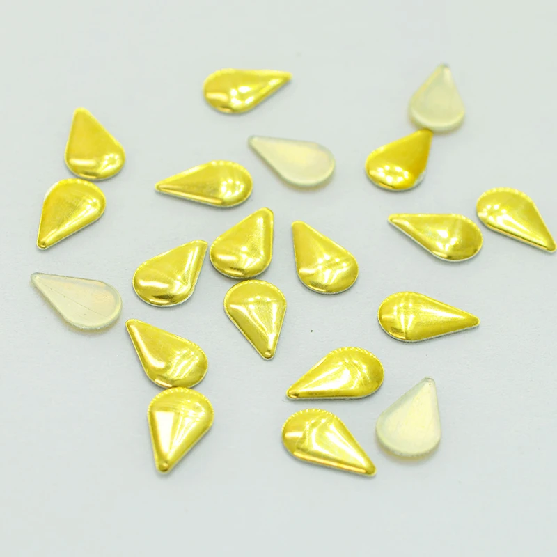 3D гвоздики для ногтей серебряный золотой сплав дизайн стразы капли воды 5x8 мм