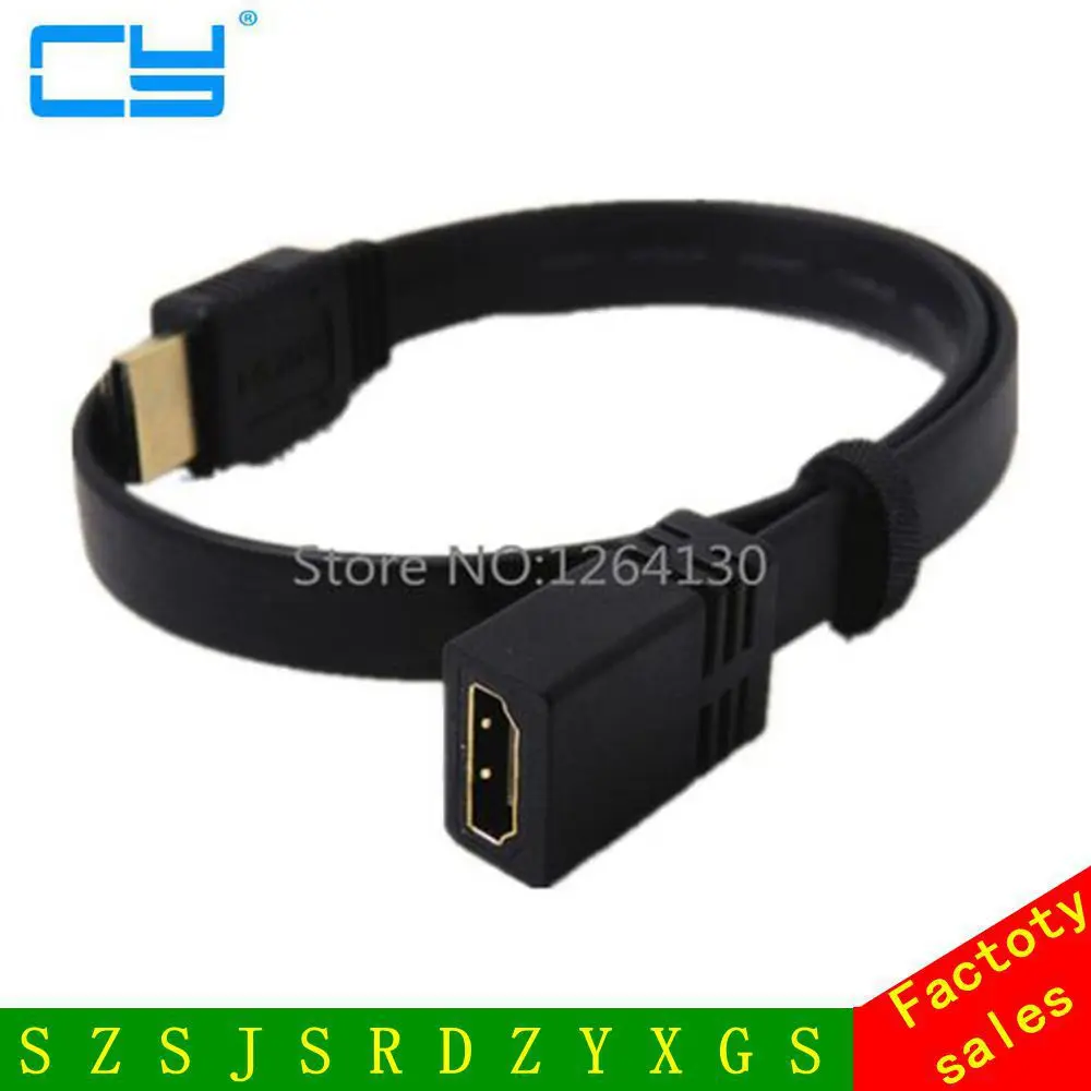 

50cm Flat HDMI-compatible A type 19pin male to hdmi A type Female extension cable for 1080p HDTV