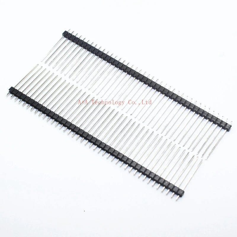 10 шт./лот 1*40P мужской разъем 2,5 см 40PIN Однорядный Мужской 25 мм 1X40PIN 2,54 мм Длинный контактный разъем для Arduino