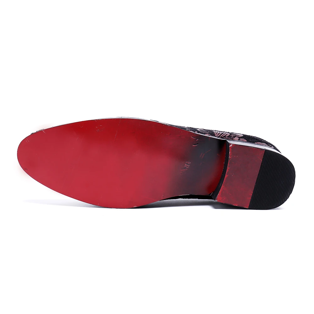 

Christia Bella Men's Flats Large Size Floral Printing Men Loafers Genuine Leather Shoes Men Casual Shoes Party Business Shoes