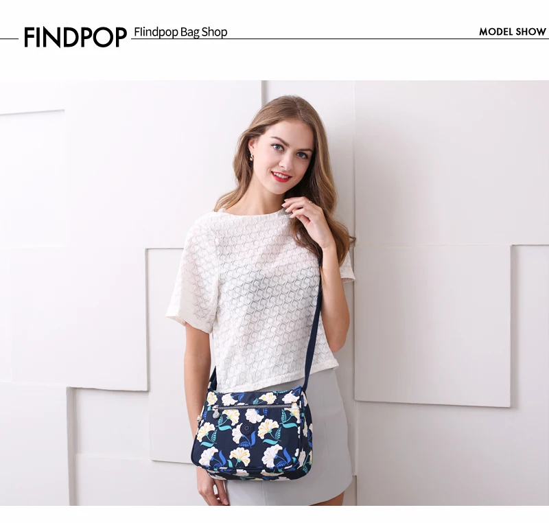 Findpop повседневные сумки через плечо для женщин Новые водонепроницаемые маленькие сумки-мессенджеры модные холщовые сумки через плечо с цветочным принтом