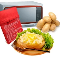 red washable cooker bag microwave baking potatoes bag rice pocket cooking tools easy to cook kitchen gadgets baking tool