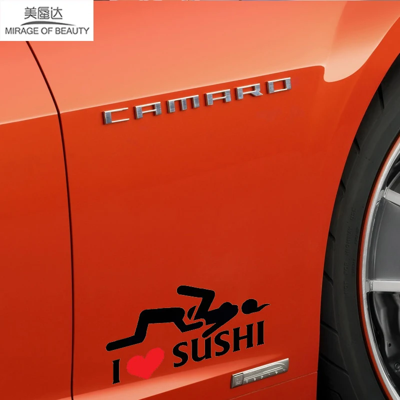 Я люблю Суши Забавный мужского и женского пола Графика Стикеры окна автомобиля