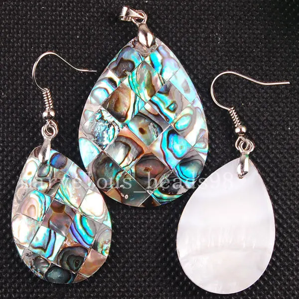 Бесплатная доставка модные украшения Новая Зеландия корпус Abalone капля воды набор