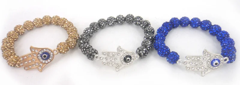 dark blue pave ball bracelet disco balls crystal evil eye hamsa hand Bracelets For Women Jewelry | Украшения и аксессуары