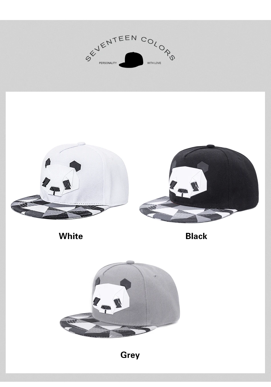 IWINTER Новое поступление Snapback для бейсболка для мужчин и женщин шляпа Выходная шляпа стиль Snapback Кепка Милая панда хип хоп кепка регулируемая