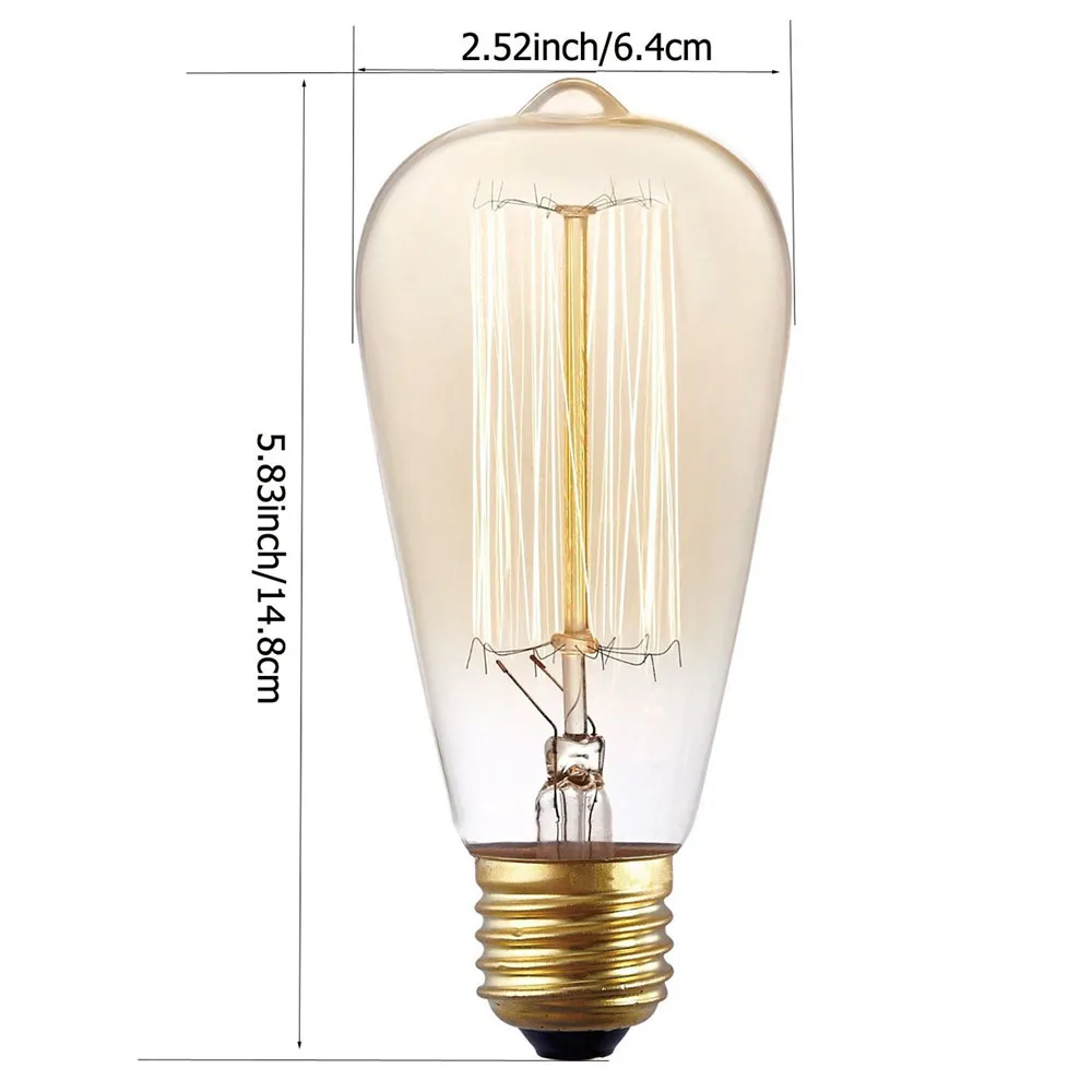 YNL Edison лампа E27 220 В 40 Вт T10 ST64 A19 T45 G80 G95 G125 накаливания свет лампы светильник ing Ретро E27 Светодиодная лампа Эдисона