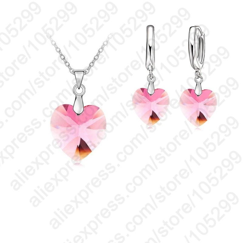 Женское колье из серебра 925 пробы с подвеской в виде сердца|accessories set|gift policeaccessories
