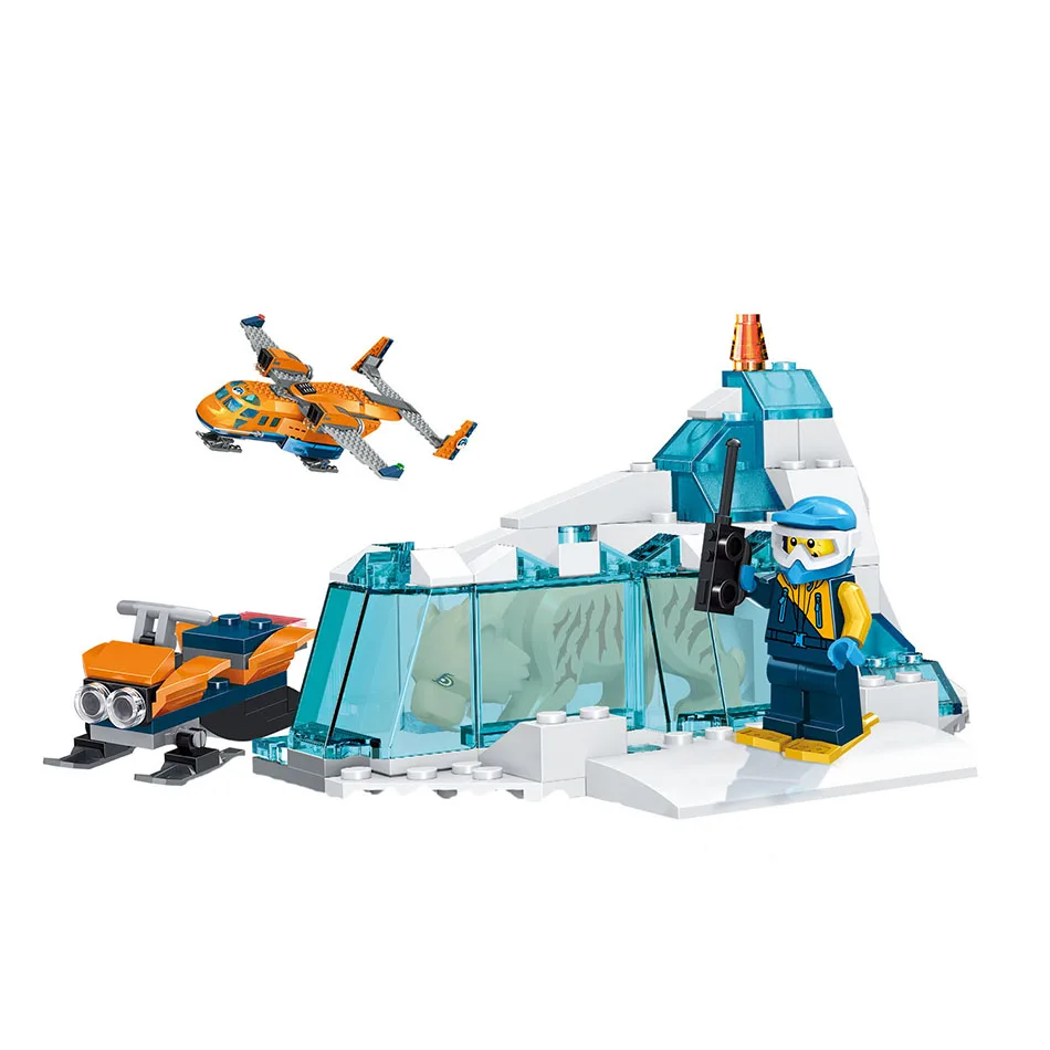 Компактные строительные блоки совместимые с Lepinging city Arctic Supply Plane детские игрушки