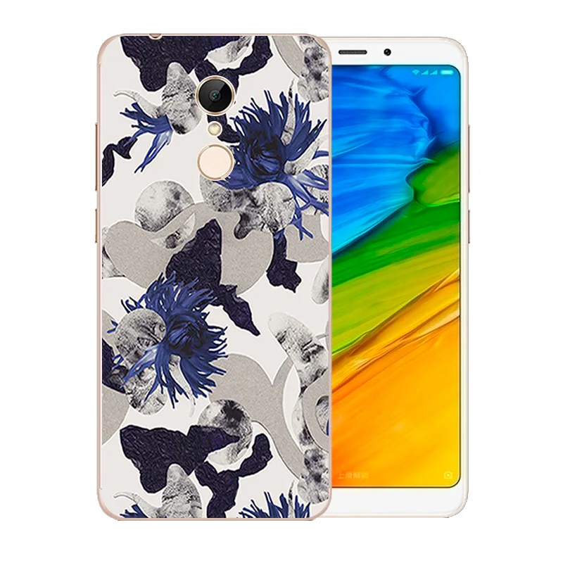 5.7 inch For Xiaomi Redmi 5 Phone Case Soft Silicone TPU Back Cover for Protect Blossom Pattern xaomi funda |