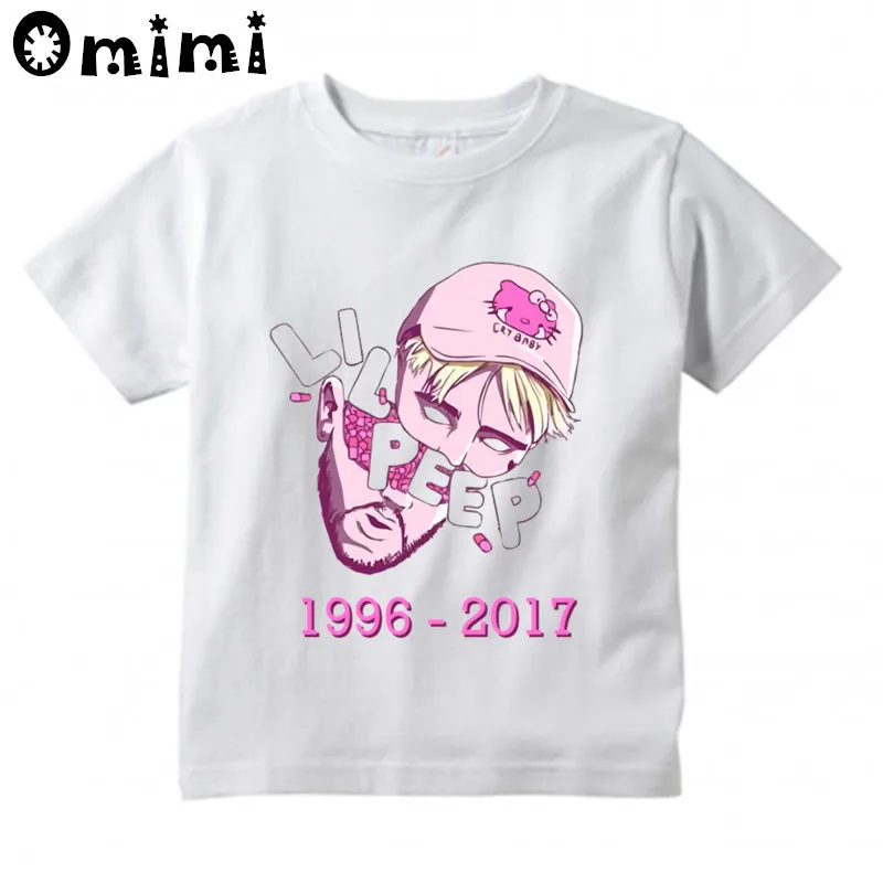 Детская летняя повседневная футболка RIP Lil Peep Rapper модные топы с коротким рукавом