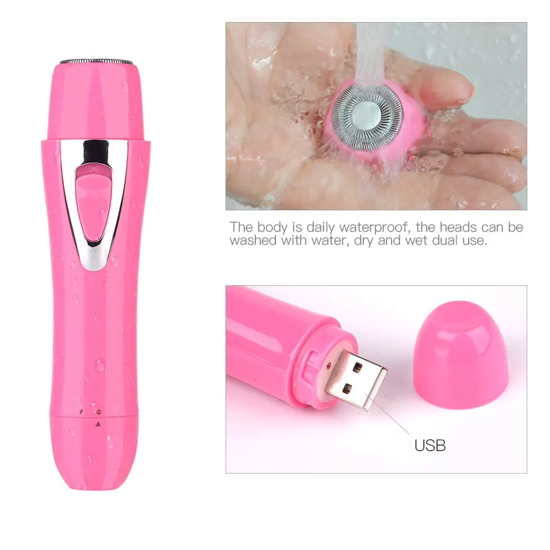 CkeyiN USB зарядка для лица удаление волос мини женский эпилятор Электробритва Триммер для волос в носу водонепроницаемый Женский депилятор для бритья 30