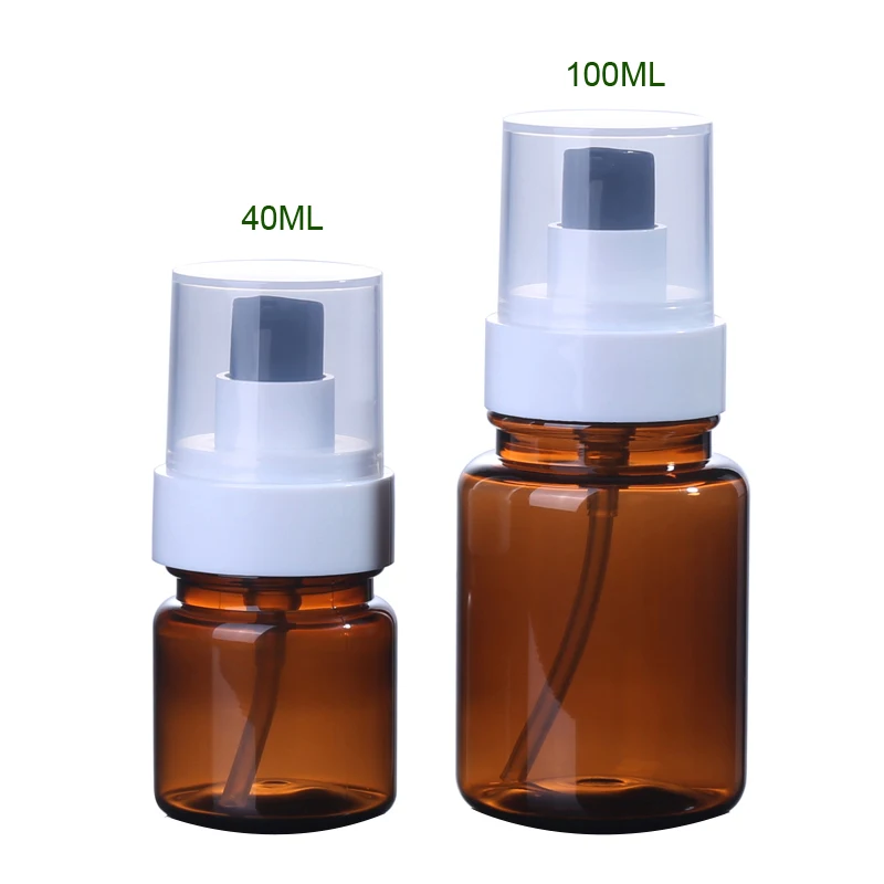 300pcs 40ML100ML50G PET Portable Refillable Brown Lotion Cream Treatment Pump Bottle with Cap 50g 50ml Empty Amber Jar | Красота и