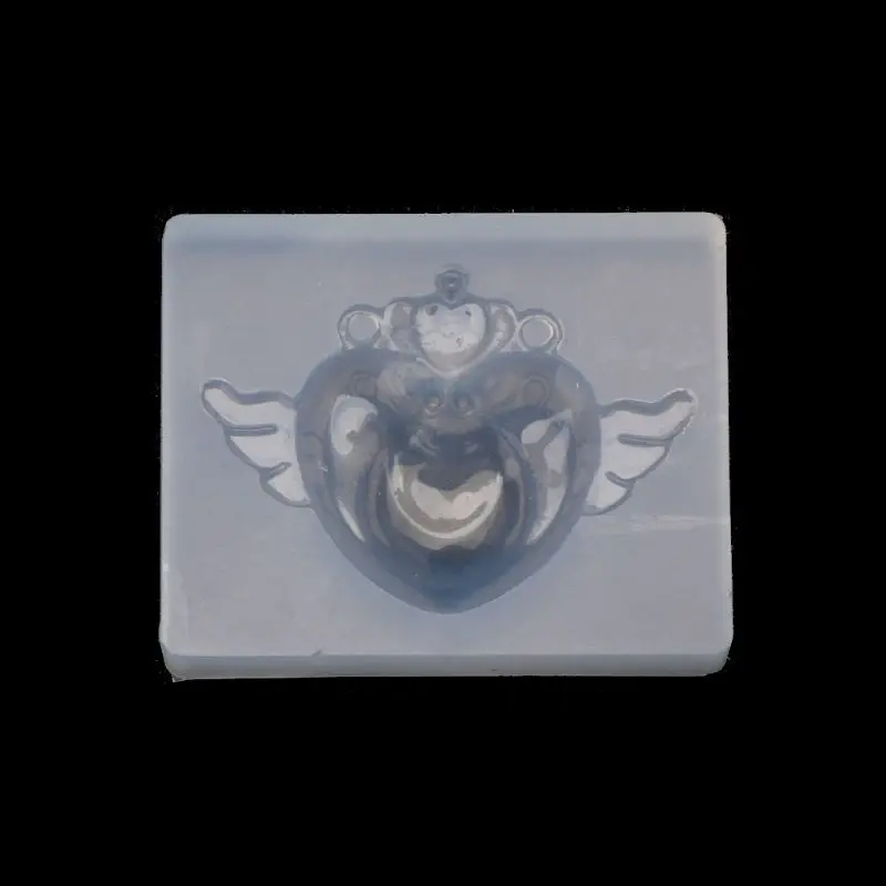 Милый силиконовый УФ полимерный брелок в форме крыла сердца подвеска