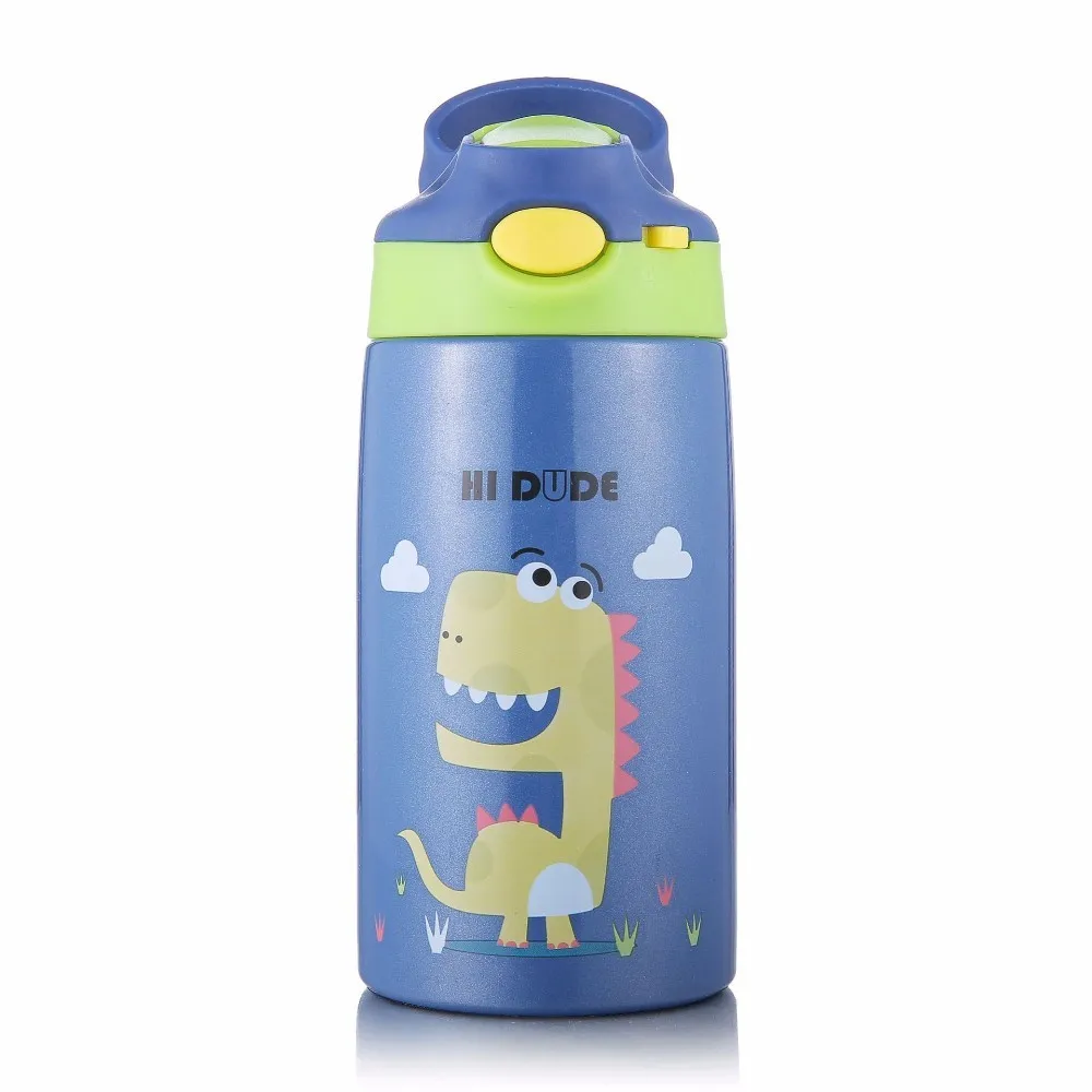 BR2 400ML Термос для детей, детские вещи, Вакуумная бутылка для воды, рукоятка, чайник для сухого молока из нержавеющей стали, 304 соломы, термосы, кружка - Цвет: BR2 400ML