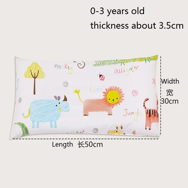 A 50x30cm 4 цвета мультфильм хлопок детские подушки мягкие моющиеся ребенок спальный подголовник удлинить прямоугольник подушка для малыша портативный подголовник - Цвет: A 50x30cm