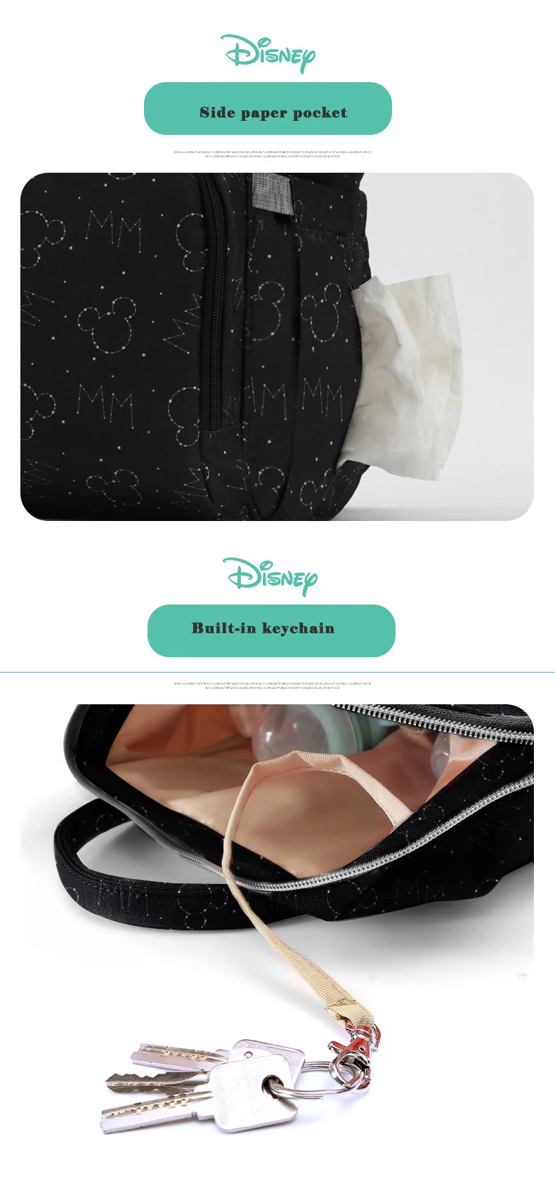 Disney бутылочка для кормления изоляционная сумка USB Ткань Оксфорд изоляционные сумки подгузники Коляски Сумки рюкзак Водонепроницаемый Сумка для подгузников
