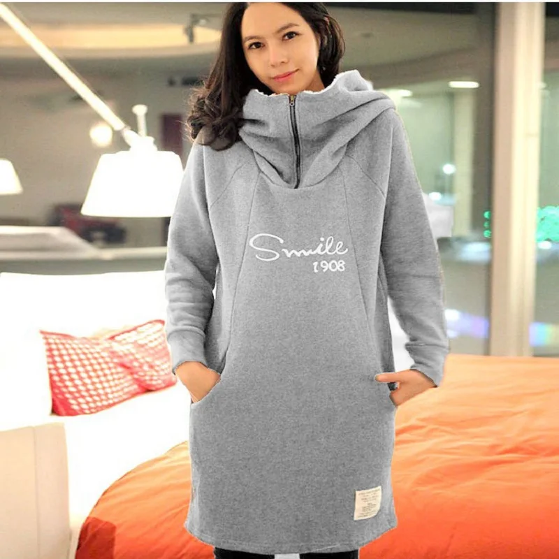 Новая осенняя и зимняя верхняя одежда для беременных женская толстое Свободное