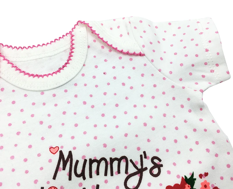 Детские Боди для новорожденных девочек Летняя одежда с короткими рукавами Милый