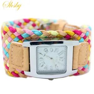 Женские богемные часы shsby, разноцветные Плетеные кварцевые часы, женские часы под платье, модные подарочные часы-браслет, оптовая продажа