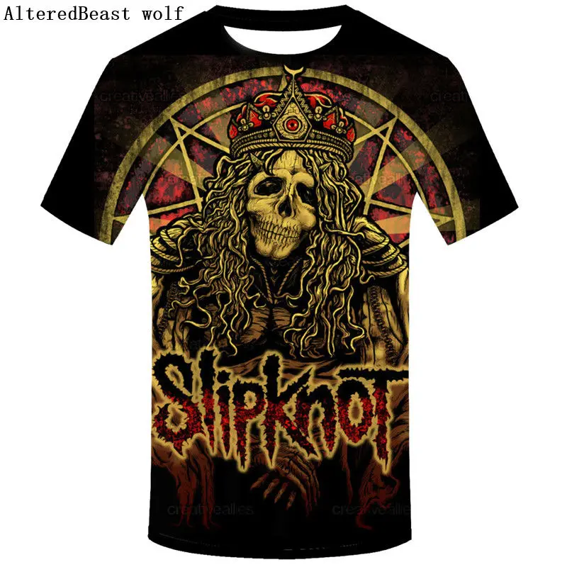 Мужская футболка с принтом рок группы Slipknot черная модная в стиле хип хоп лето