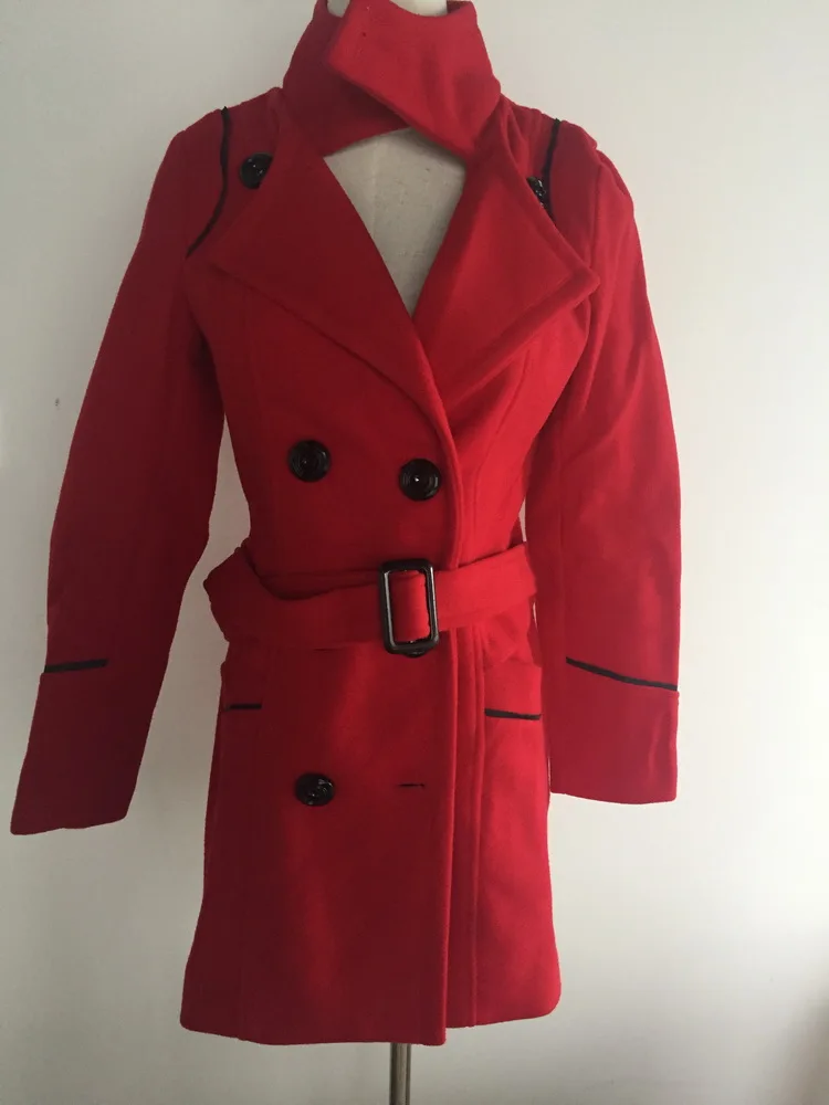 Женское шерстяное пальто Uwback тонкое для женщин классическое демисезонное