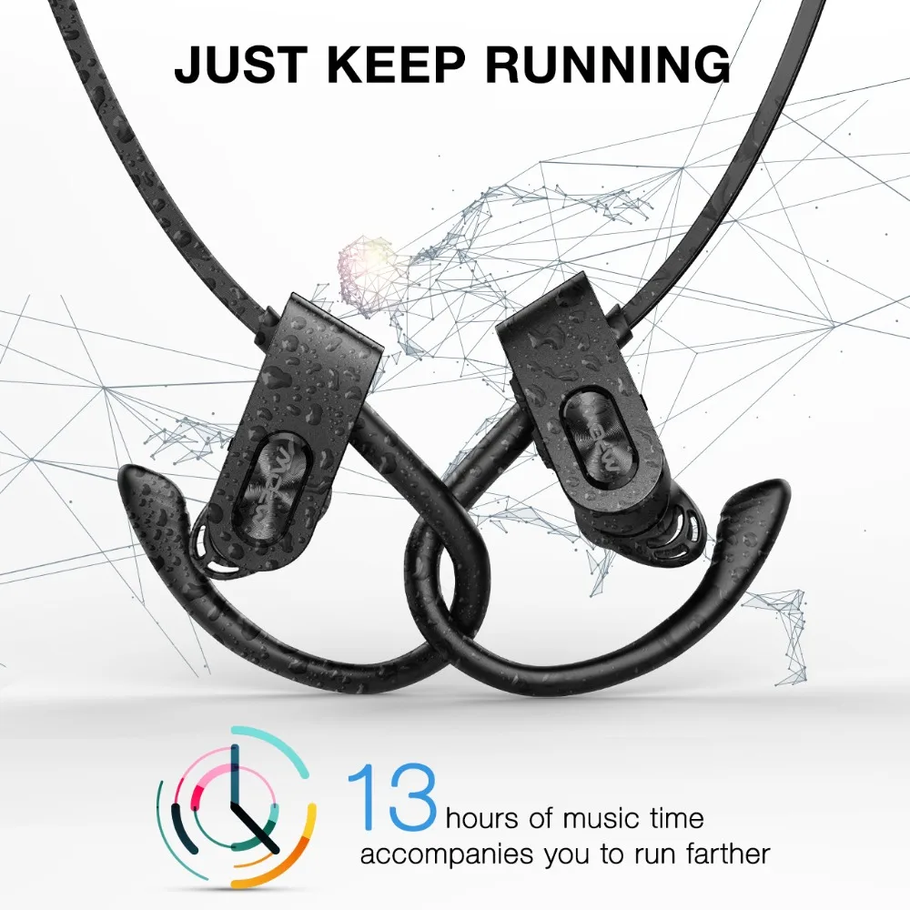 Mpow Flame2 Bluetooth наушники с 13-Hr Playtime Bluetooth 5,0 беспроводные наушники IPX7 водонепроницаемые спортивные наушники для Xiaomi