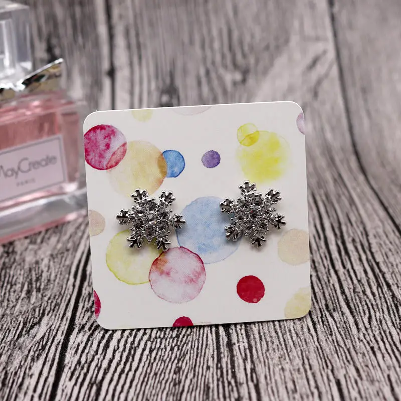 White 5x5cm Горячая Распродажа 100 шт./лот бумажная заколка для ювелирных изделий 5x7 см милые серьги карта Красивая Ювелирная заколка Ожерелье Дисплей Упаковка карты - Цвет: White 5x5cm