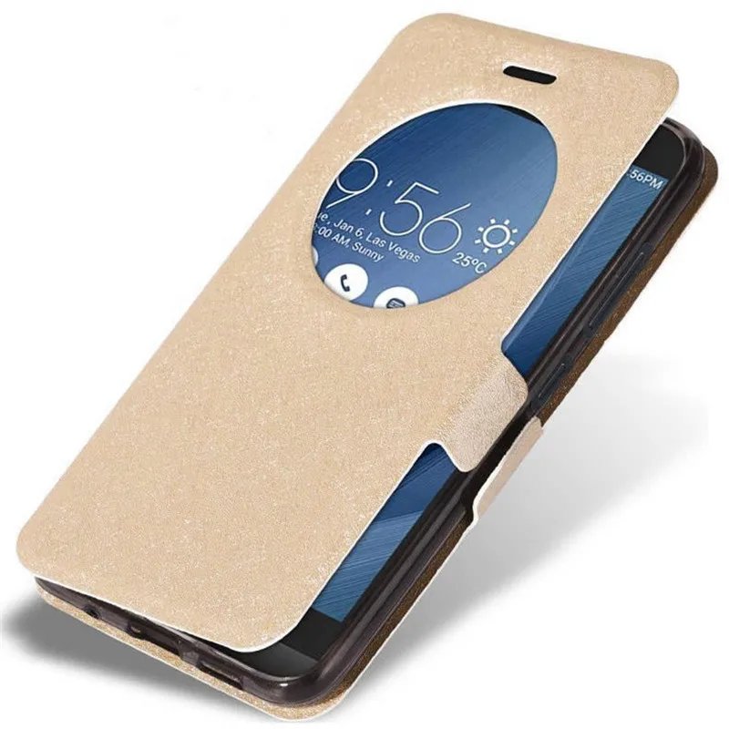 Чехол книжка с окошком для Asus ZenFone 3 ультратонкий кожаный чехол Zenfone ZE520KL ZE552KL ZS570KL
