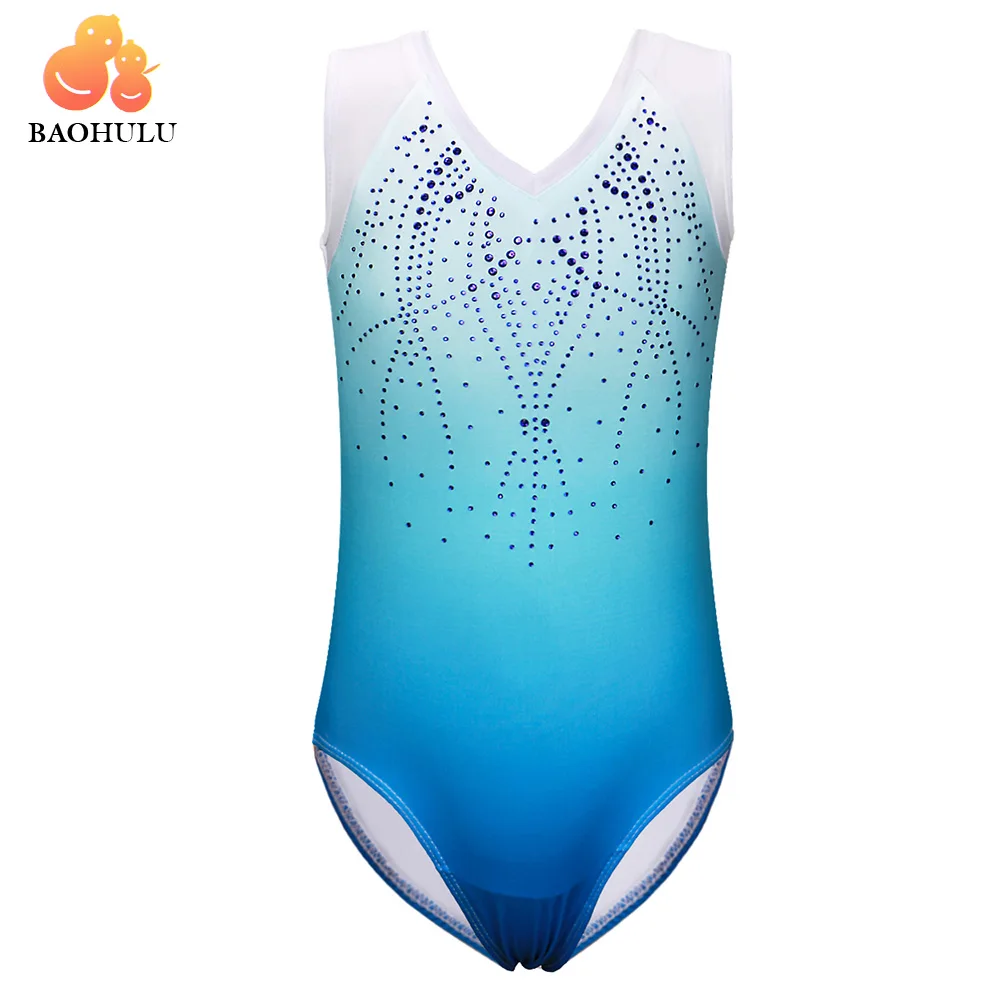 

BAOHULU 3-12Y Girls Gymnastic Leotards Sleeveless Dance Leotards for Kid Training Biketard Dancewear Practice Costume