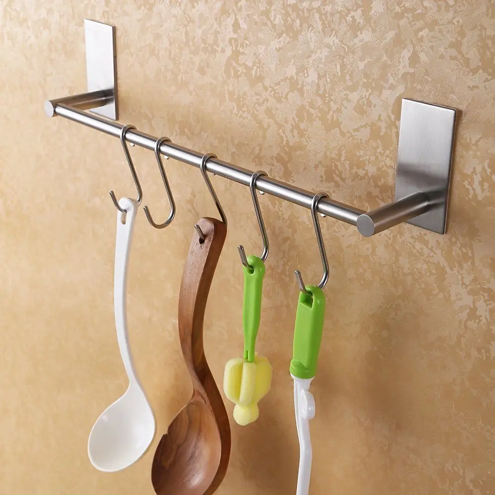 Самоклеющаяся стойка для полотенец ванной комнаты с начесом SUS 304 нержавеющая