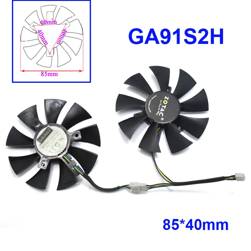GA91S2H 85 мм GA91S2H GFY09010E12SPA 4Pin VGA кулер вентилятор Замена для ZOTAC AMP 1060 6 ГБ GTX 1070 мини видеокарта вентилятор охлаждения - Цвет лезвия: GA91S2H
